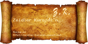 Zeidler Kurszán névjegykártya